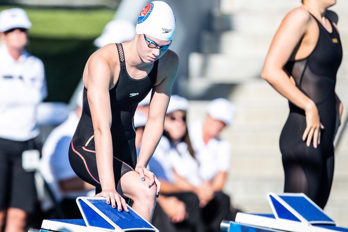 NCAPswim's tweet photo. Erin Gemmell had another BIG swim on night #3 @ Jr Pan Pacs. She finished the 400m free in a 4:05.07, obliterating the meet record and earning 6th on the All Time US 17-18 Age Group list. She helped Team USA claim gold and another record in the 4 x 100 free relay. Congrats, Erin! https://t.co/1mXA75cFyM