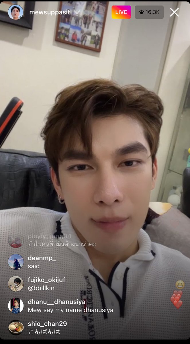 AlwaysMewGulf's tweet photo. พี่มิวไลฟ์ไอจี คิดถึงมากเลยอ่าาา https://t.co/wVerTVJaji