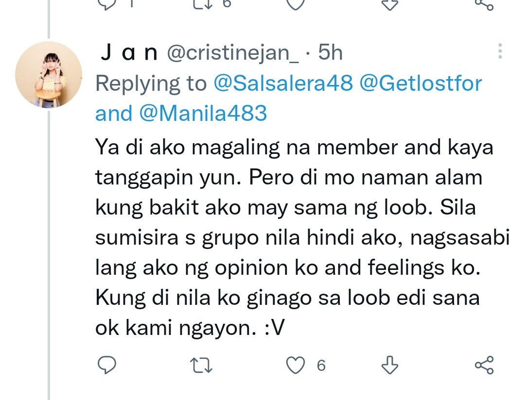 Areitha198's tweet photo. Girl so inggit ka nga 🤡
Kaya ayaw makipag usap ni Alyssa sayo kagabi sa space kasi ang pangit ng ugali. Organic daw votes nya 🤡 

#MNL48 https://t.co/OPnhSjv7XW
