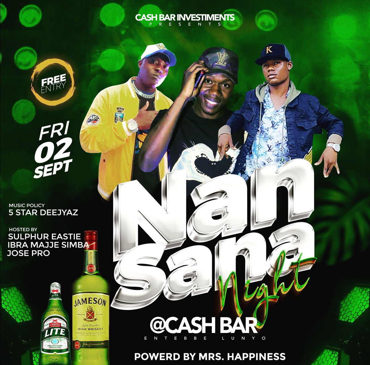 3axi_Killa's tweet photo. Hey Comrade.
Guess what!!!!!
*Nansana is coming to Entebbe City*.
All the Nansana Lifist are gonna be live at Cash Bar Entebbe Every Fresh New Single Friday of Every Week in a Night Called *NANSANA NIGHT*
#FlyerDesigners #poster #DigitalMarketing https://t.co/5QpvAdgb12