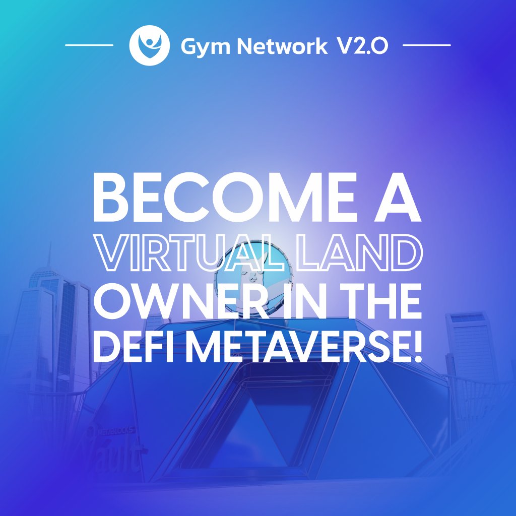 The future is going digital!
The metaverse is already being hyped as a potential trillion $ industry and it all starts with virtual land.
Now is your chance to secure your own piece of land in the first DeFi oriented metaverse!

#BSC #GYMNET #DEFI #NFTs #cryptocurrency #Metaverse