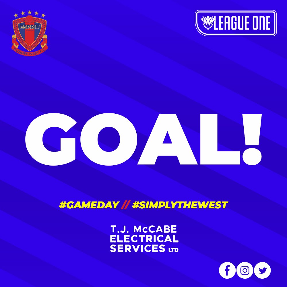 Equaliser for Dundee West, throught ball from Carys Anderson to <a href="/AmandaPrimrose7/">Amanda Primrose</a> who buries the ball in the back of the net