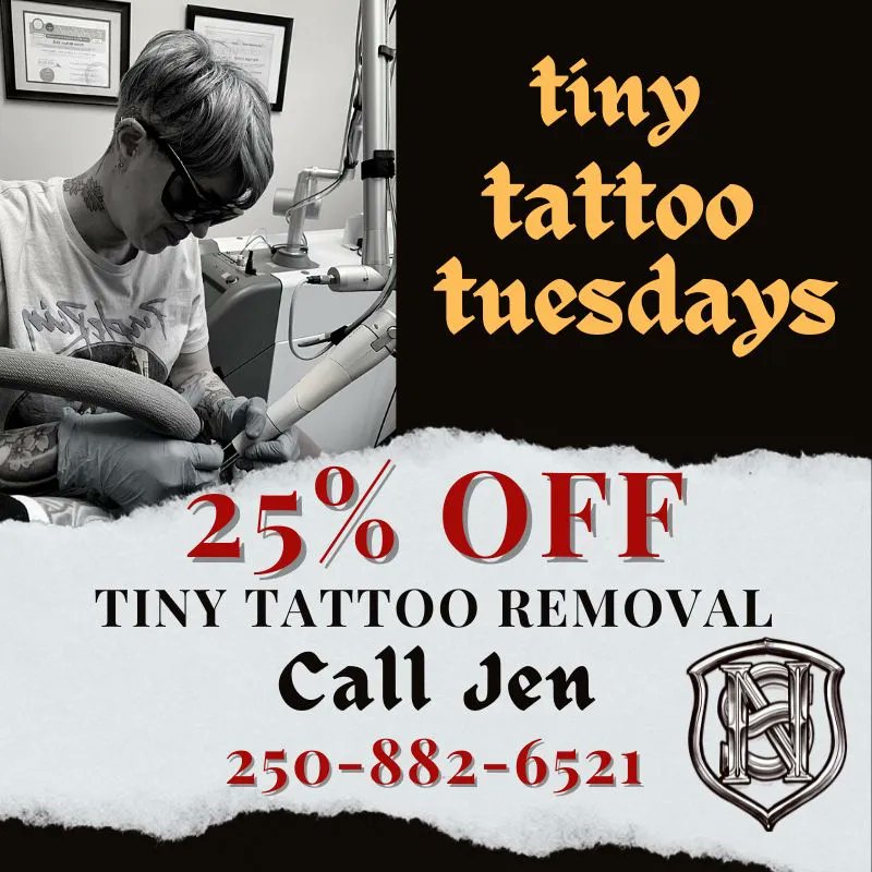 NewSkinltr's tweet photo. Yup...it's still  happening...for only for short while longer.  Give Jen a call to book your Tuesday appointment! #urgetattoos #newskinlasertattooremoval #victoriabc #yyj #blackandgreytattoo #tattedgirl #tattedguys #inkartist #inklovers #inkaddicts #inkmag #tattooinspiration https://t.co/vTbaHj0FZp