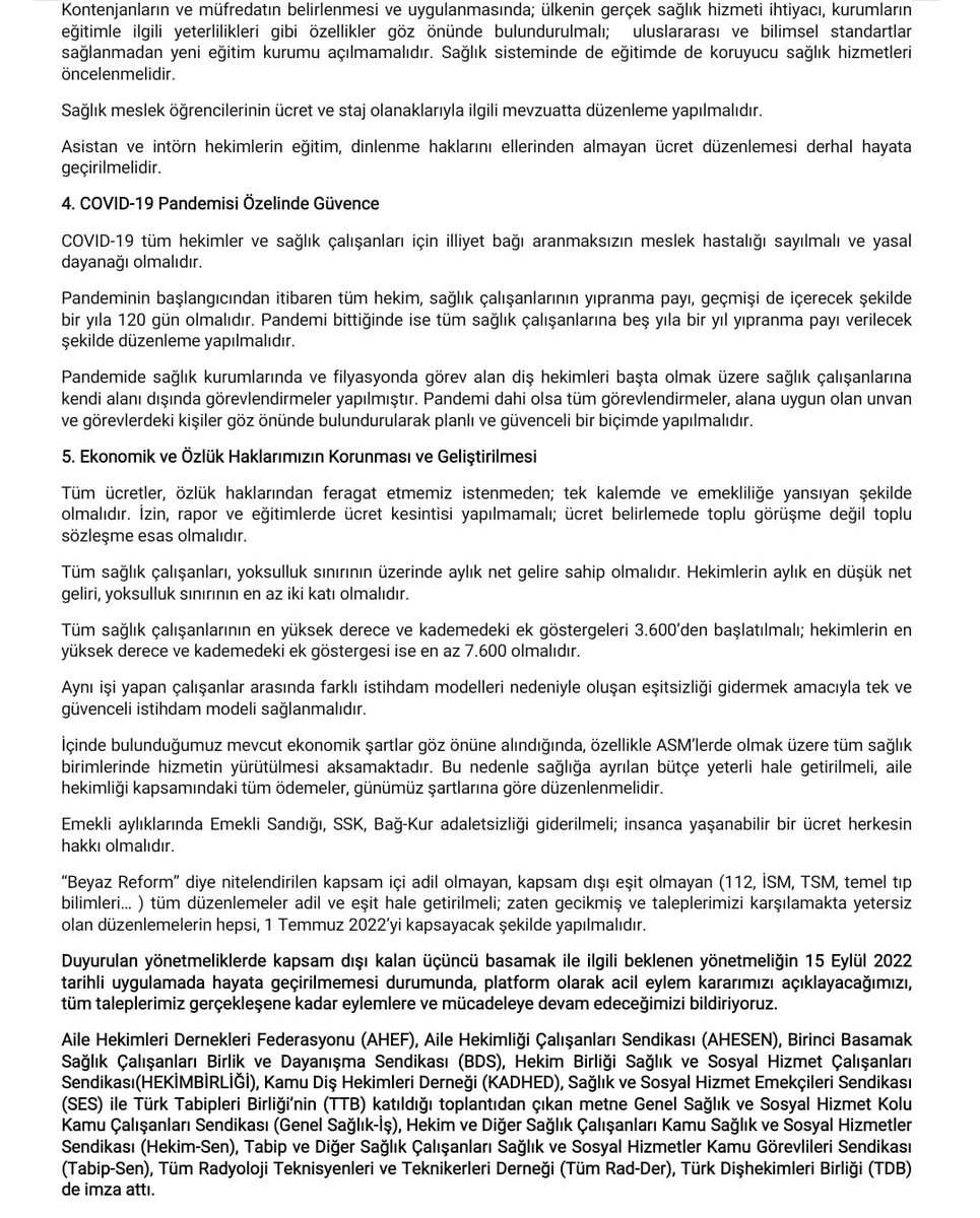 AHESEN'in de bulunduğu sağlık emek örgütleri grubunda ortaklaşılan 5 talebimiz karşılanıncaya kadar eylemlerimize devam edeceğiz.<a href="/saglikbakanligi/">T.C. Sağlık Bakanlığı</a> <a href="/drfahrettinkoca/">Dr. Fahrettin Koca</a>