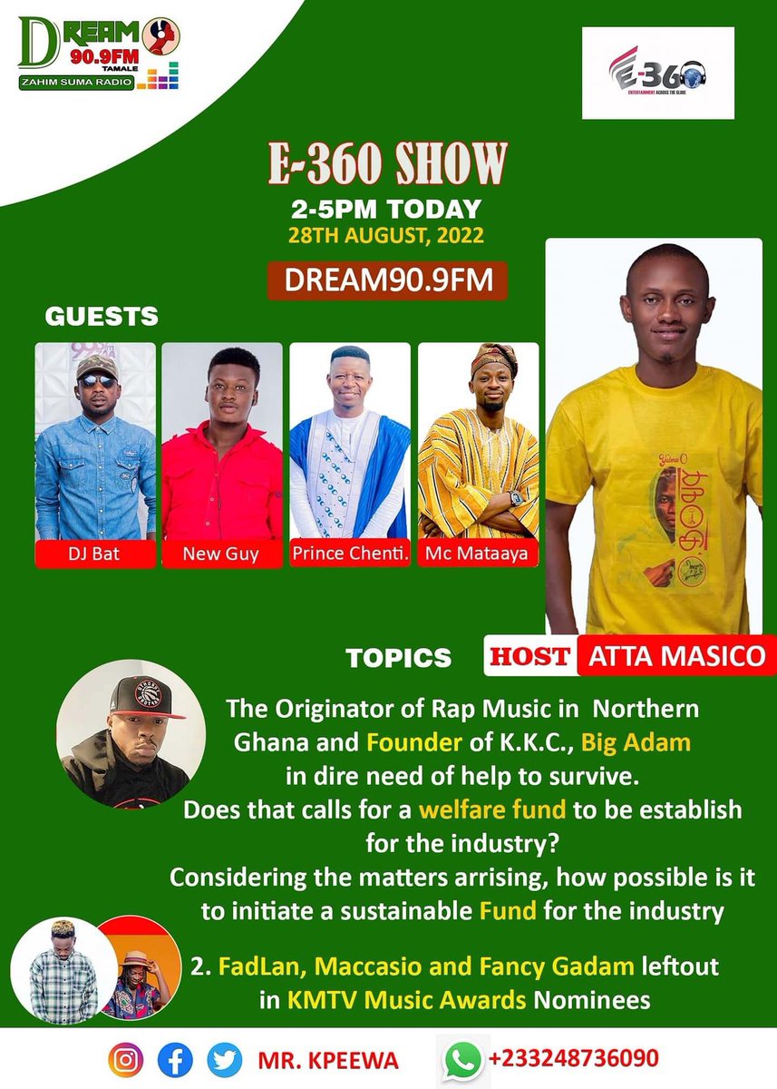 Today on the <a href="/E360Show1/">E-360 Show</a>  Entertainment show.