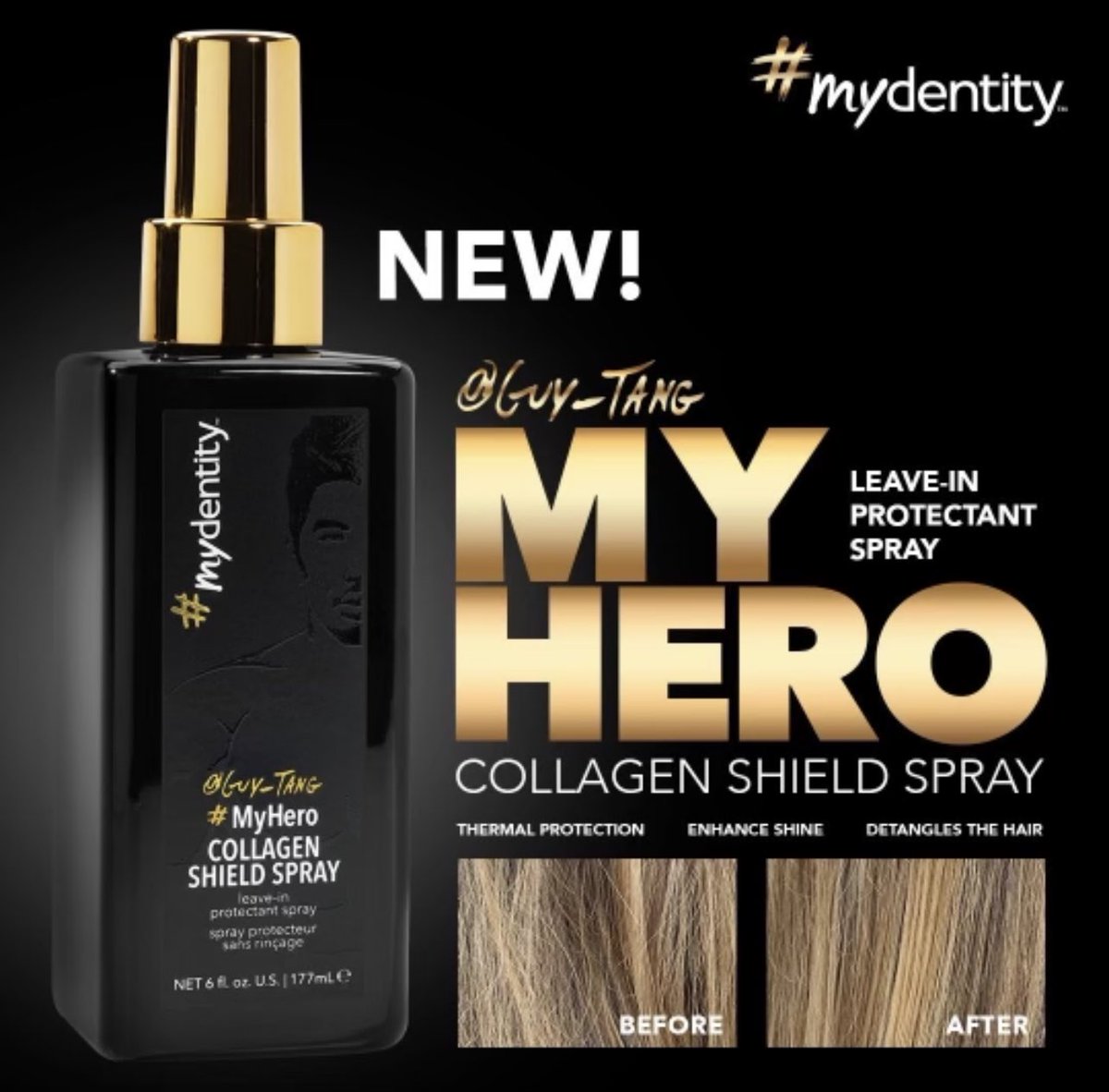 #MyHero #Collagen #Shield Spray available now for all #HairBesties #GuyTang #Mydentity