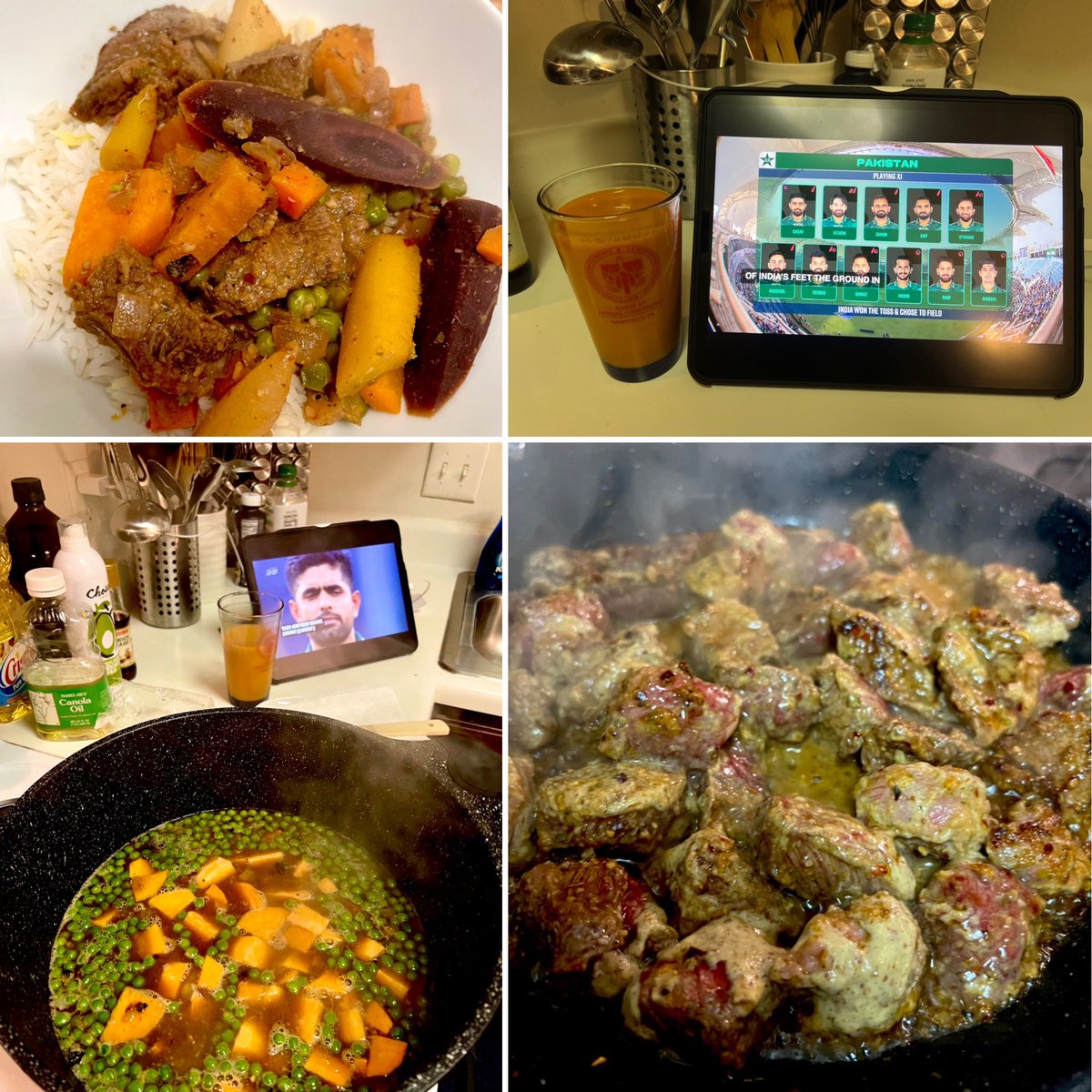 Great way to start the Sunday! With #PakVsInd cricket and #MealPrep! #AsiaCup2022 #beefstew