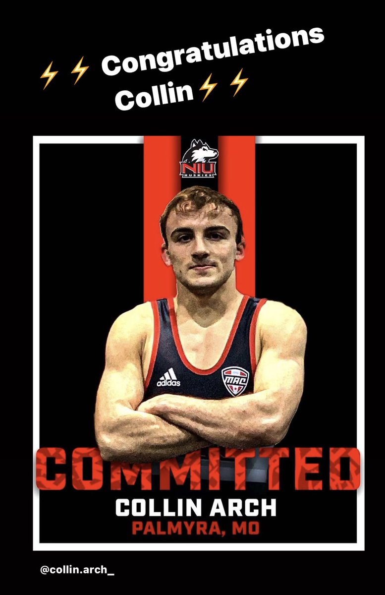 <a href="/NIUWrestling/">NIU Wrestling</a> got one of the best athletes I’ve ever had on our mats…and VERY serious athlete.  Undefeated in MO, with wins over the Class 4 champs, NHSCA Medalist, tremendous GPA, <a href="/ArchCollin/">Collin Arch</a> is going to set fire to the college wrestling mats.
