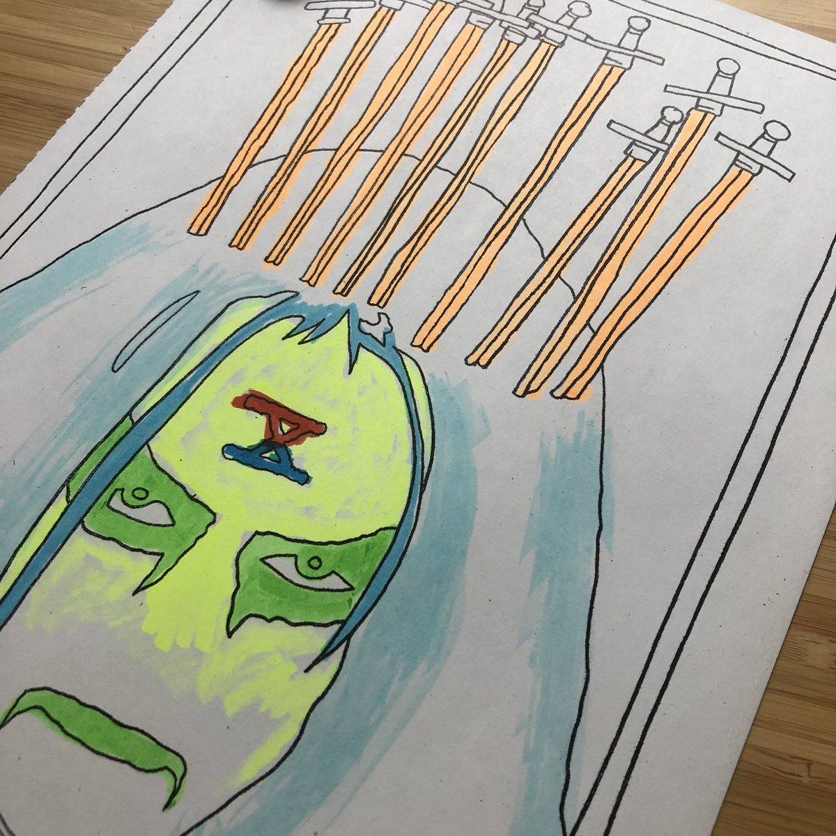 onosendaisound's tweet photo. @feralhouse my kid is going all out in the bm coloring book… https://t.co/TjuWMiyDvl