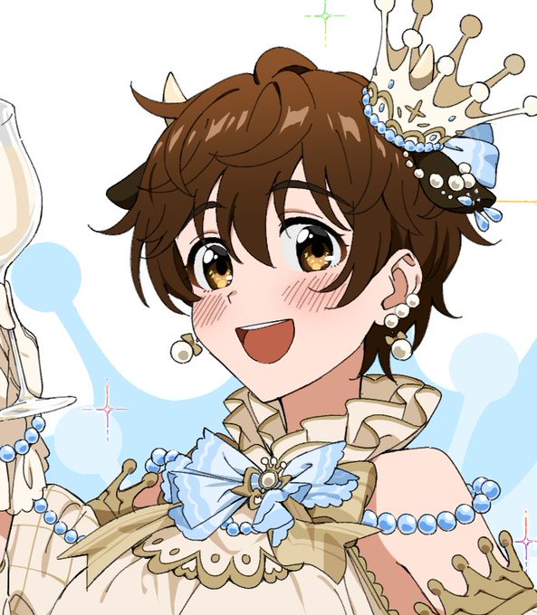 雫ちゃんの過去絵に牛耳と角をつけて遊んでみる 