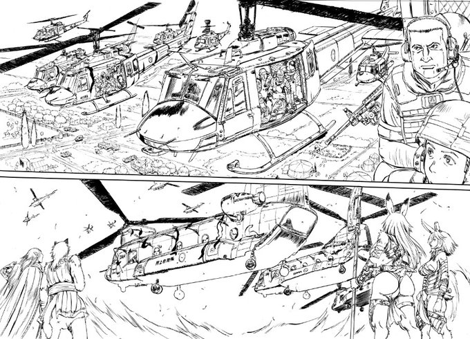 見開き作画5時間 