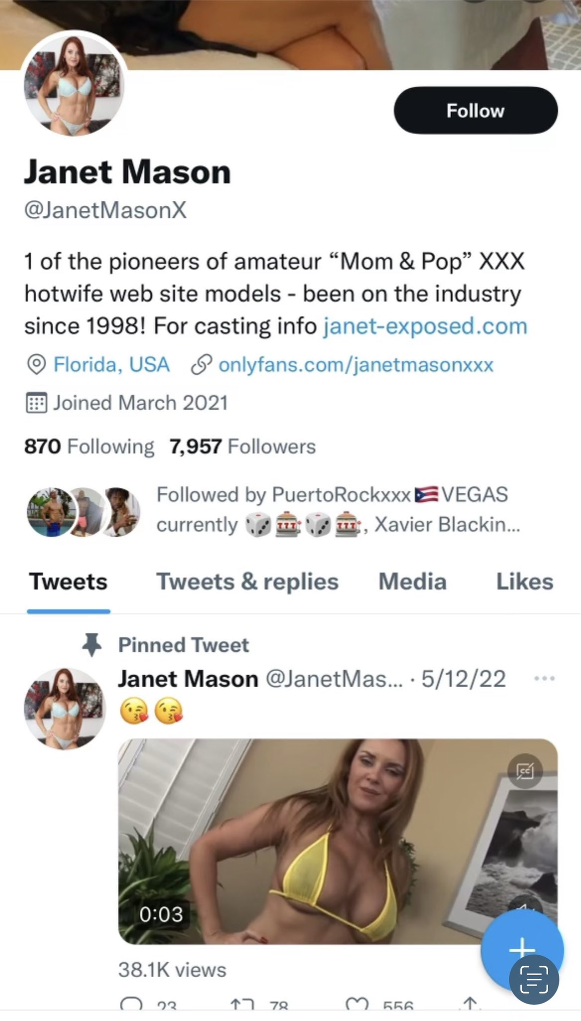 TW Pornstars - Janet Mason 🔥😈Adult Internet Pioneer 😈🔥. Twitter. Fake Janet  Mason Twitter account alert! This @JanetMasonX. 2:56 PM - 28 Aug 2022