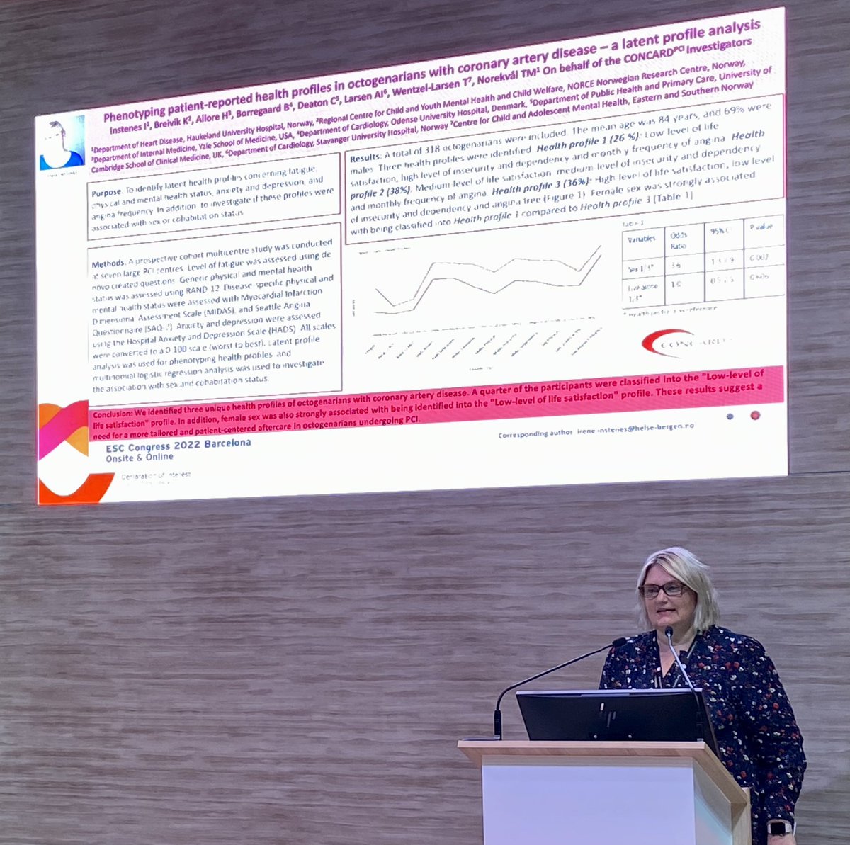 BorregaardBritt's tweet photo. Being a proud co-supervisor! 

PhD student @ireneinstenes just delivered a great presentation at #ESCCongress on how to phenotype +80 year old PCI pts 🫀

Interesting results on associations with female sex and living alone - data from the #CONCARDPCI study

@ProcardR @TNorekval https://t.co/BX6fQrClPD