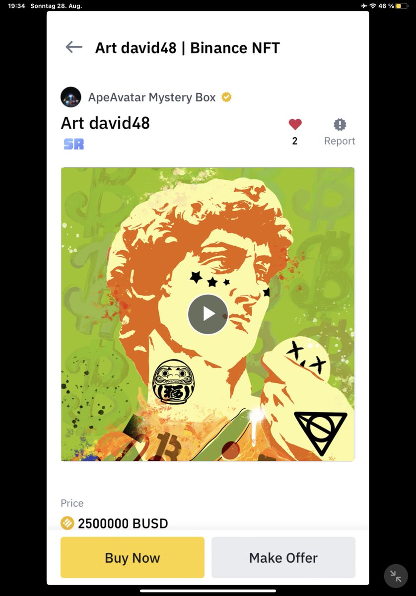 Love this #ApeAvatar on Binance #NFT Market … SSR 1/1 unique #artwork for #nftcollectors <a href="/TheBinanceNFT/">Binance NFT</a> … Please share your favorite #NFTs