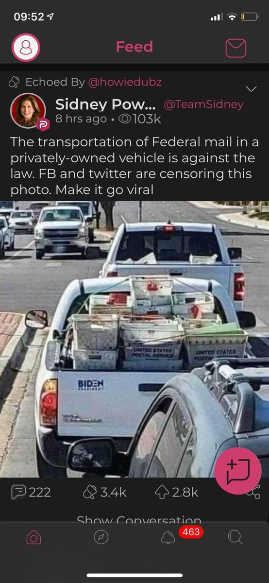 MrPotatoHeadUSA's tweet photo. Hmm 🤔. Transporting Mail with Biden Stickers? https://t.co/Rh9fwN28OA