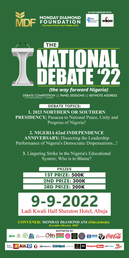 TND22_'s tweet photo. 2023 Northern or Southern Presidency:Panacea to National Peace, Unity and progress of Nigeria? 

Nigeria 62nd independence Anniversary: Dissecting the leadership performance of Nigeria's democratic dispensation...

Lingering strike in the Nigerian Educational system
#MAF
#TND22_ https://t.co/pUsqfjclLW