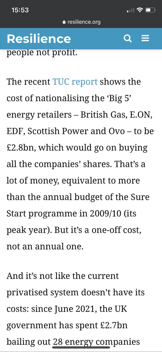 Halogenix's tweet photo. So it would cost £2.8bn to nationalise the big 5 energy suppliers in the U.K. but the govt refuse as they say it would be a waste, but the same govt wrote off over 7 times that in fraudulent covid grants bc it couldn’t be arsed to chase it. Policy = political choice. https://t.co/seTDfaJWzP