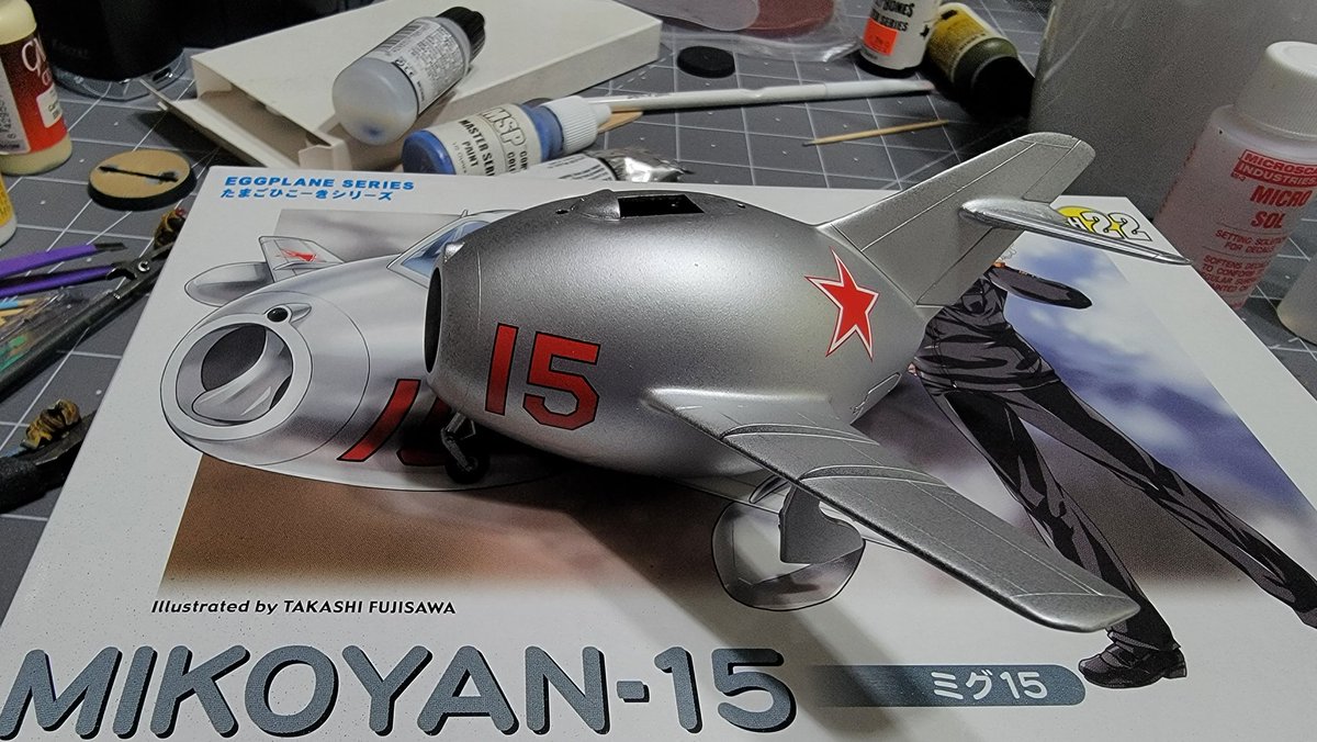 PlasticHobbies's tweet photo. #WIP for my MiG-15 #Hasegawa #MiG #TH22 #eggplane #hobbystreak https://t.co/n9JmZKOMOi