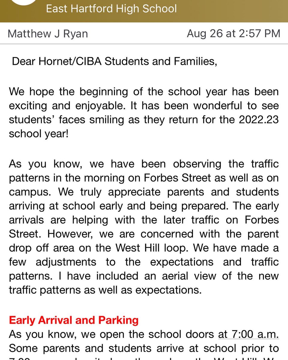 Ehhs826High's tweet photo. New traffics pattern - no parking or standing along the West Hill curb https://t.co/OTmKCRVGhU