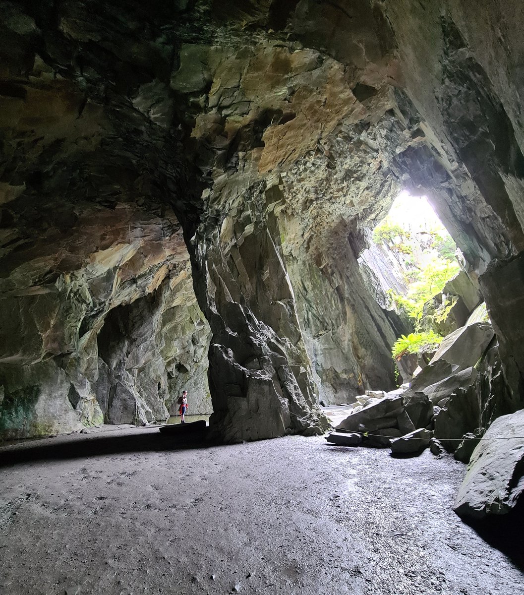 McCormick_snaps's tweet photo. Cathedral cave, Little Langdale, Lake District UK. The first shot is a vertical pano on my S20. The second is a different angle of the cave with my wife in the frame for scale.

@PanoPhotos @ThePhotoHour #Panorama #Panoramic #Cave #CathedralCave https://t.co/djO58HEk0L