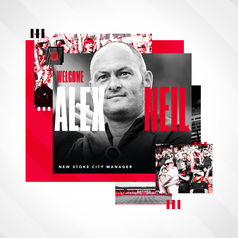 stokecity's tweet photo. We're delighted to confirm the appointment Alex Neil as our new manager! 🤝