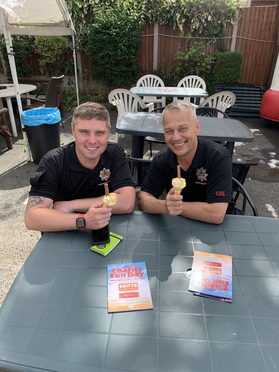 Stourbridge White Watch taking part in community engagement and giving Fire and Road safety advice and at the Charity Fun Day @ The Crown Car Park, Oldswinford. All proceeds to <a href="/MSHospice/">The Mary Stevens Hospice</a> pop down and enjoy the fun 2:30 -11:00. #RoadSafety #funinthesun #wmfs