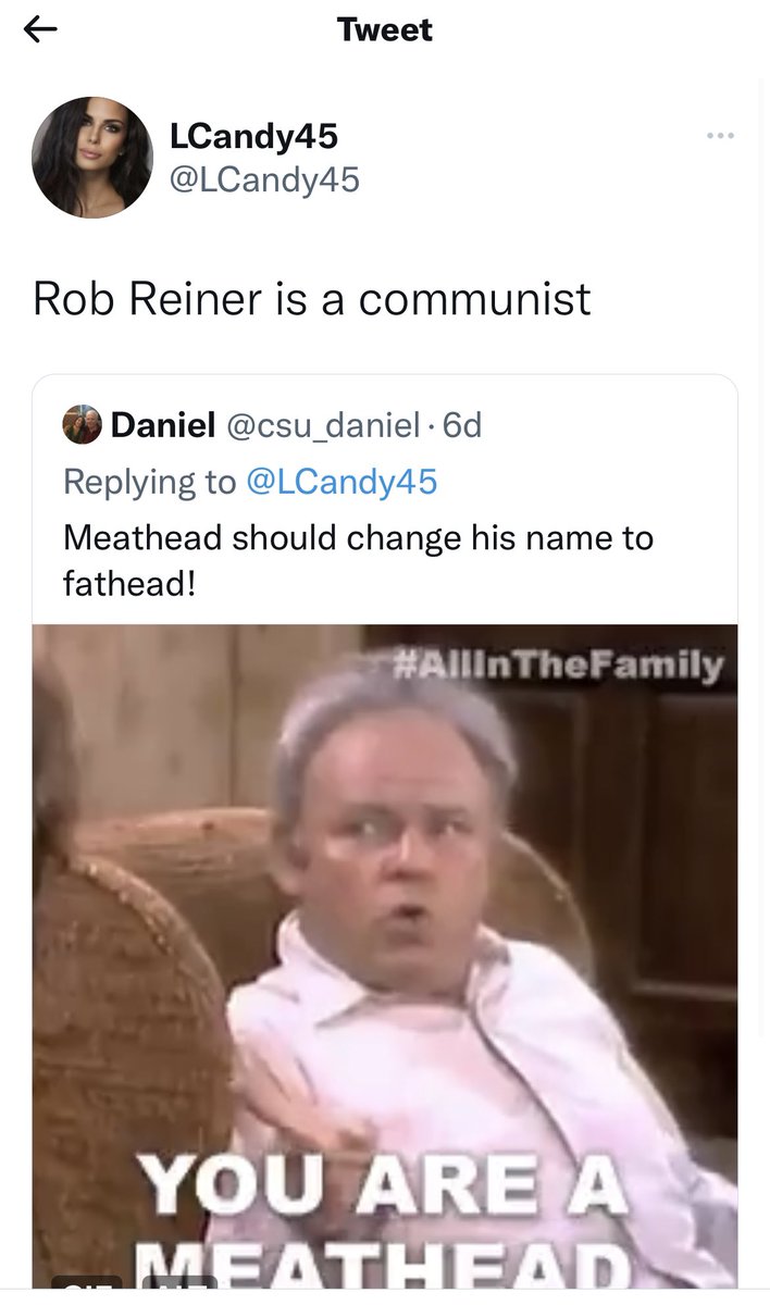 taradublinrocks's tweet photo. LCandy45 isn’t real #TeamMeathead @robreiner https://t.co/BVJcYWsVMD