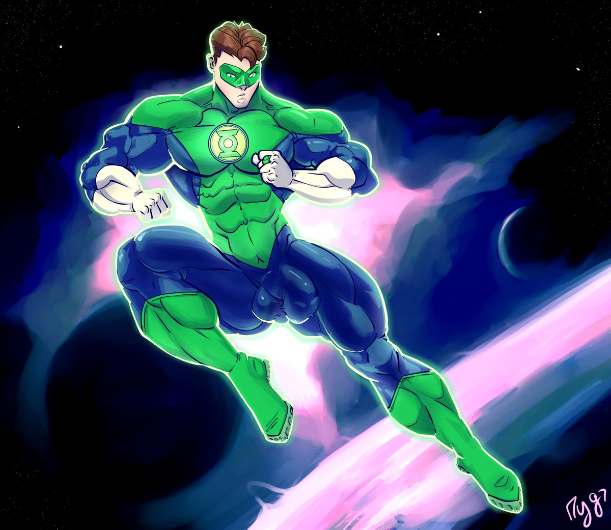 mygetawayart's tweet photo. But what would happen if his ring suddently ran out of charge whilst flying around the galaxy? #muscle #bara #yaoi #gay #pecs #biceps #bulge #fanart #greenlantern https://t.co/LbyzNC7bNd