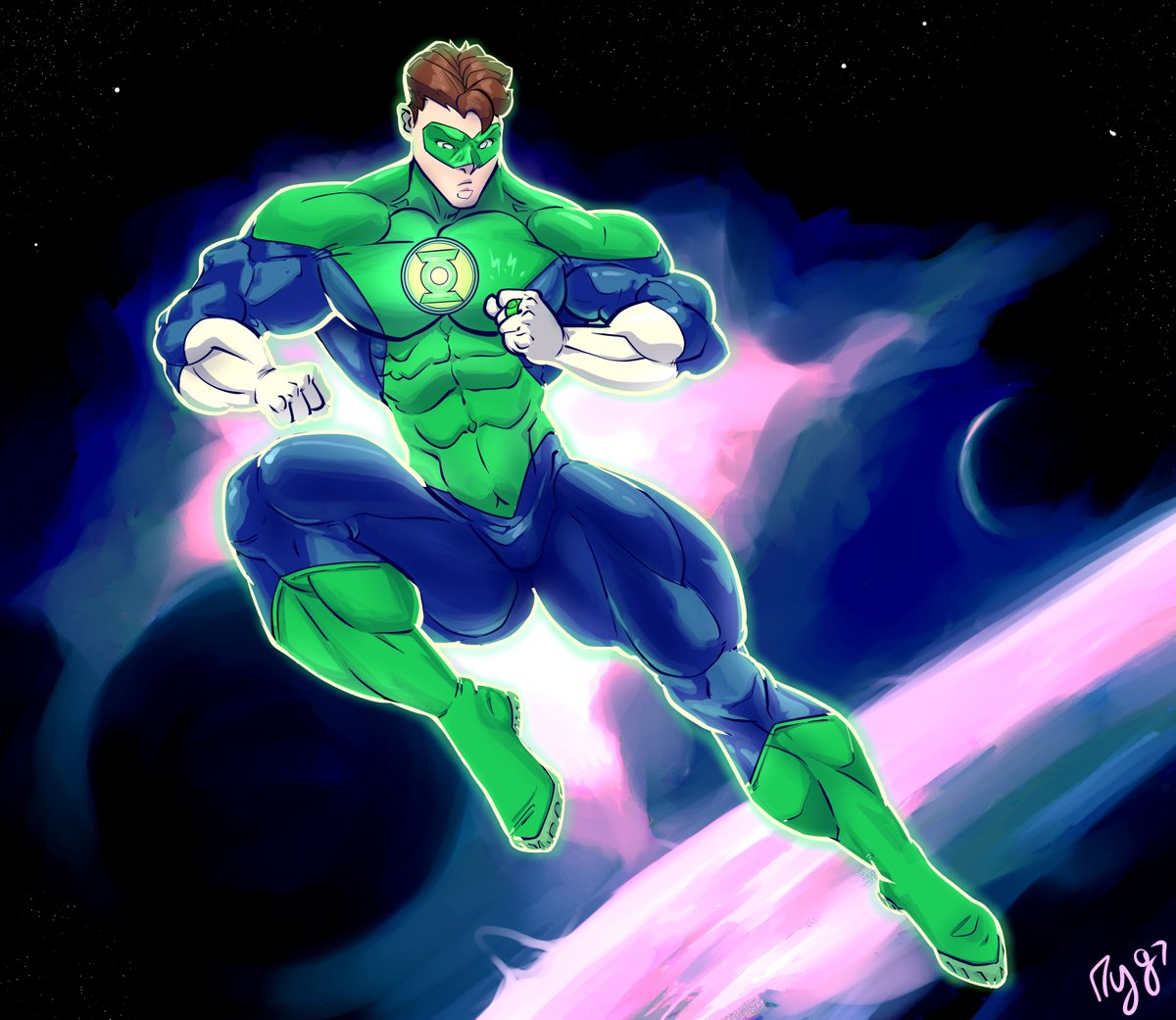 mygetawayart's tweet photo. But what would happen if his ring suddently ran out of charge whilst flying around the galaxy? #muscle #bara #yaoi #gay #pecs #biceps #bulge #fanart #greenlantern https://t.co/LbyzNC7bNd