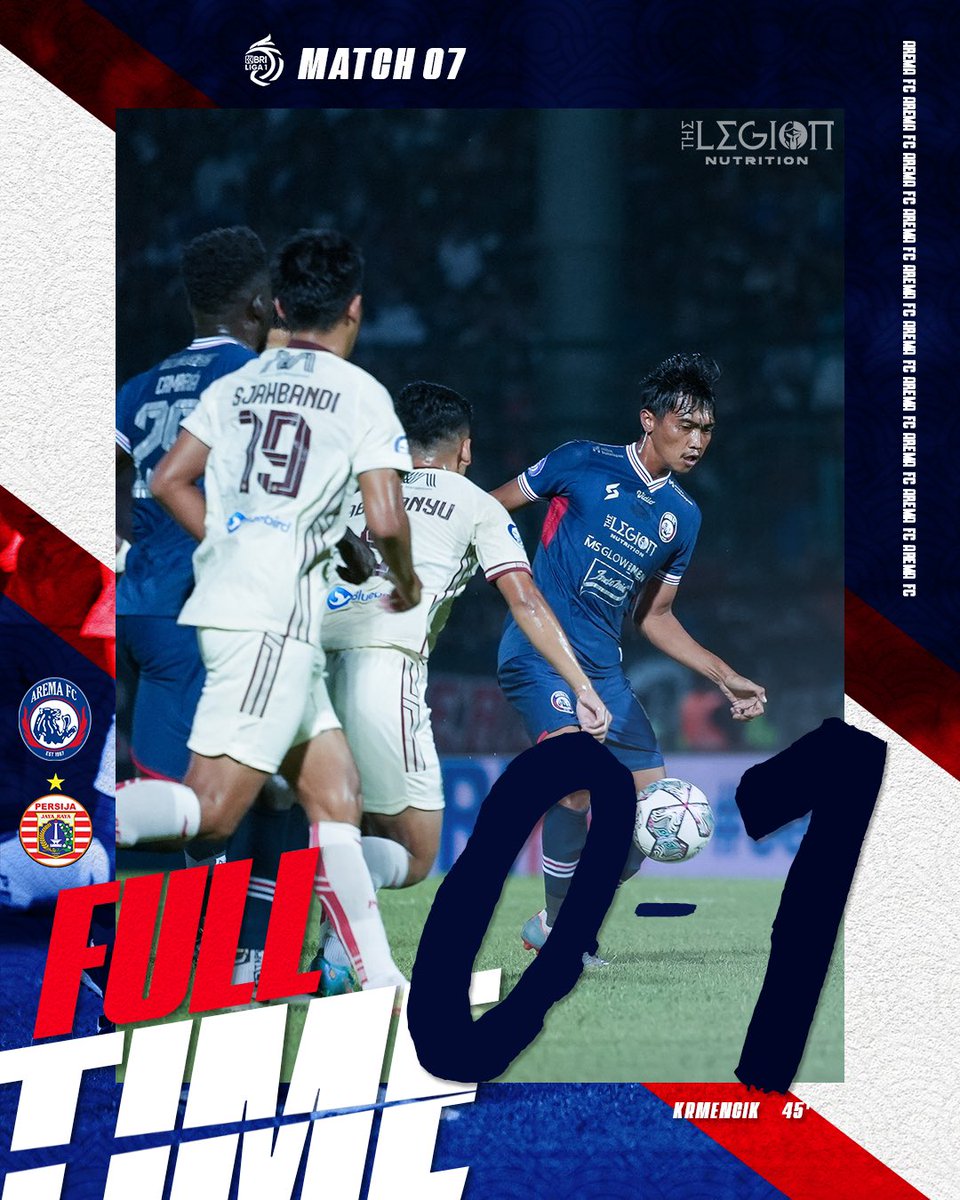 AremafcOfficial's tweet photo. Pertandingan Berakhir 🦁🙏💙
AREMA FC 0️⃣-1️⃣ PERSIJA
AREMA FC
⚽ -
PERSIJA
⚽ Krmencik • 45'
#JiwaJawara
#aremafc #aremania #SalamSatuJiwa
#AremaDay #BriLiga1 https://t.co/rekBZAwyQL