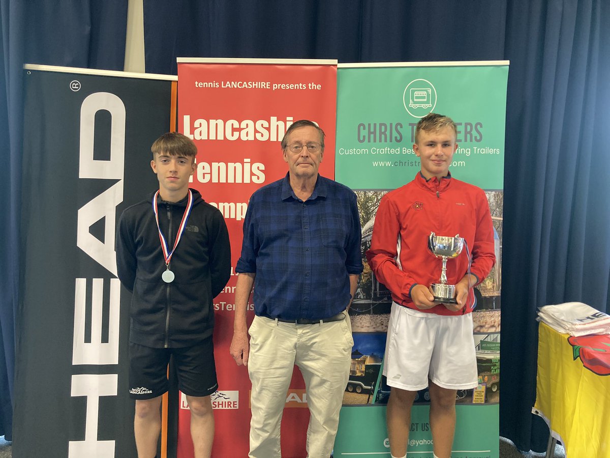 TennisLancs's tweet photo. Sam Chadwick is the 18 &amp; Under Boys champion and Serban Salbaticu winner of the 16 &amp; Under Boys Singles #LancsTennisChamps https://t.co/0DH6XVYAQm