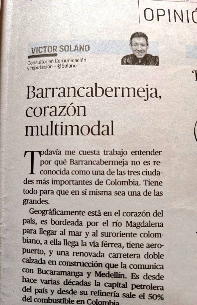 #Opinión Creo que #Barrancabermeja debería tener un protagonismo mucho más grande en la economía del país, pero tiene que ser potenciada con una rehabilitación del río y de su puerto fluvial, para permitir el tránsito de embarcaciones más grandes. [Hilo 🧵 1/3] cc <a href="/florezjavier/">Javier Florez</a>