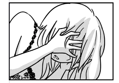 うなだれる女。
ここ数日は山場を描いてる。ちょっと苦しい〜 