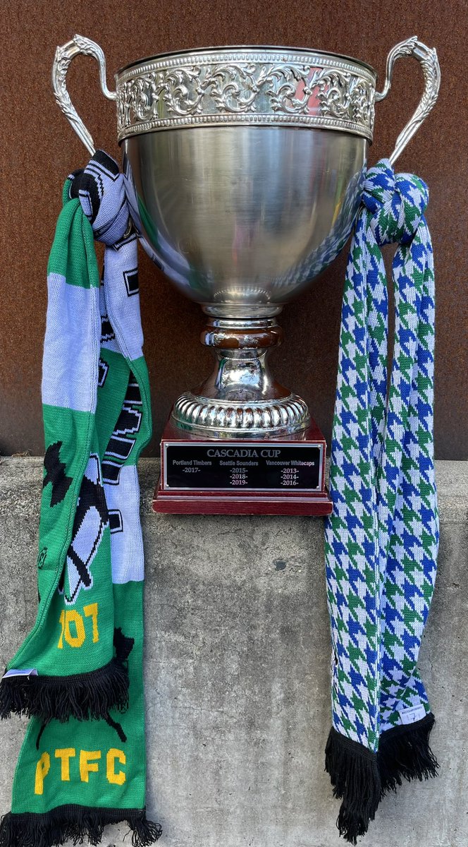 TimbersArmyFC's tweet photo. @TheCascadiaCup had a couple busy days and late nights. Today you’ll get home to you cozy spot at the Fanladen. you have no idea how many ppl were happy to see you! https://t.co/4tls13MJaU