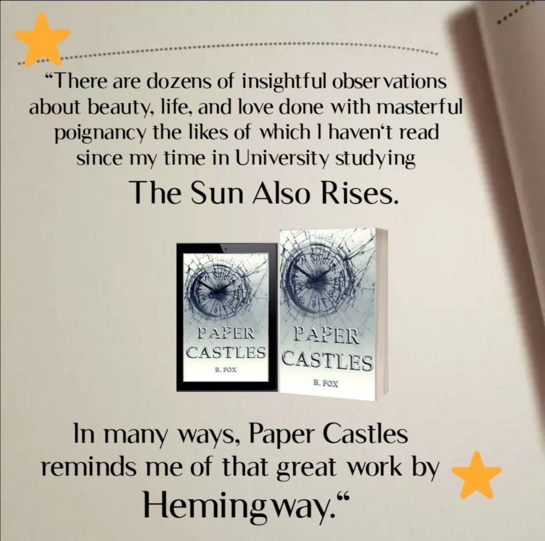 b_fox_author's tweet photo. Curious?
Check out "Paper Castles"
You're one click away👇
https://t.co/DfH60TgZw6 https://t.co/J0fu1orHEn