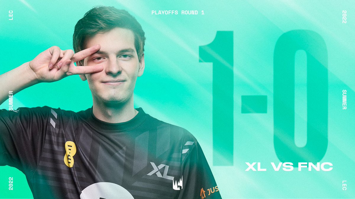 LEC's tweet photo. .@EXCEL take the win in the first game! #LEC https://t.co/lDjt63kdsj