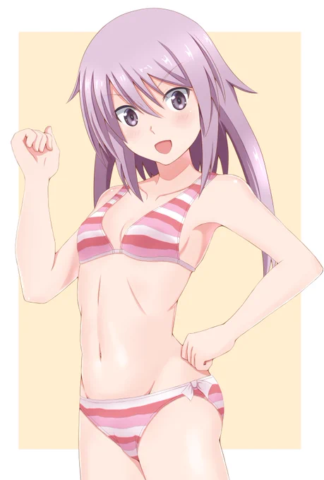 水着夜露ちゃん 久々に清書、色塗りした#アリスギアお絵かき 