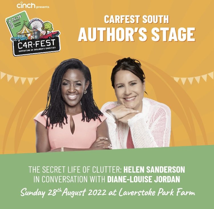 MinistryOfCalm's tweet photo. Had a fantastic day today talking about my book #TheSecretLifeofClutter with the wonderful Diane ⁦@therealDLJ⁩ @Carfestevent⁩. Delighted to support this event to raise money for charities ⁦@ChiIdreninNeed⁩ . https://t.co/JI26YT3ojL