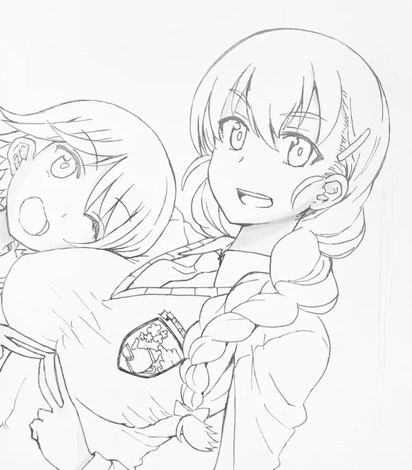 #週末ガルパンお絵描き120分一本勝負20220828 「ルクリリ」完成です。 なんやかんやで本物のノリリリになった世界線。 なぜならば! #ルクリリ #磯部典子