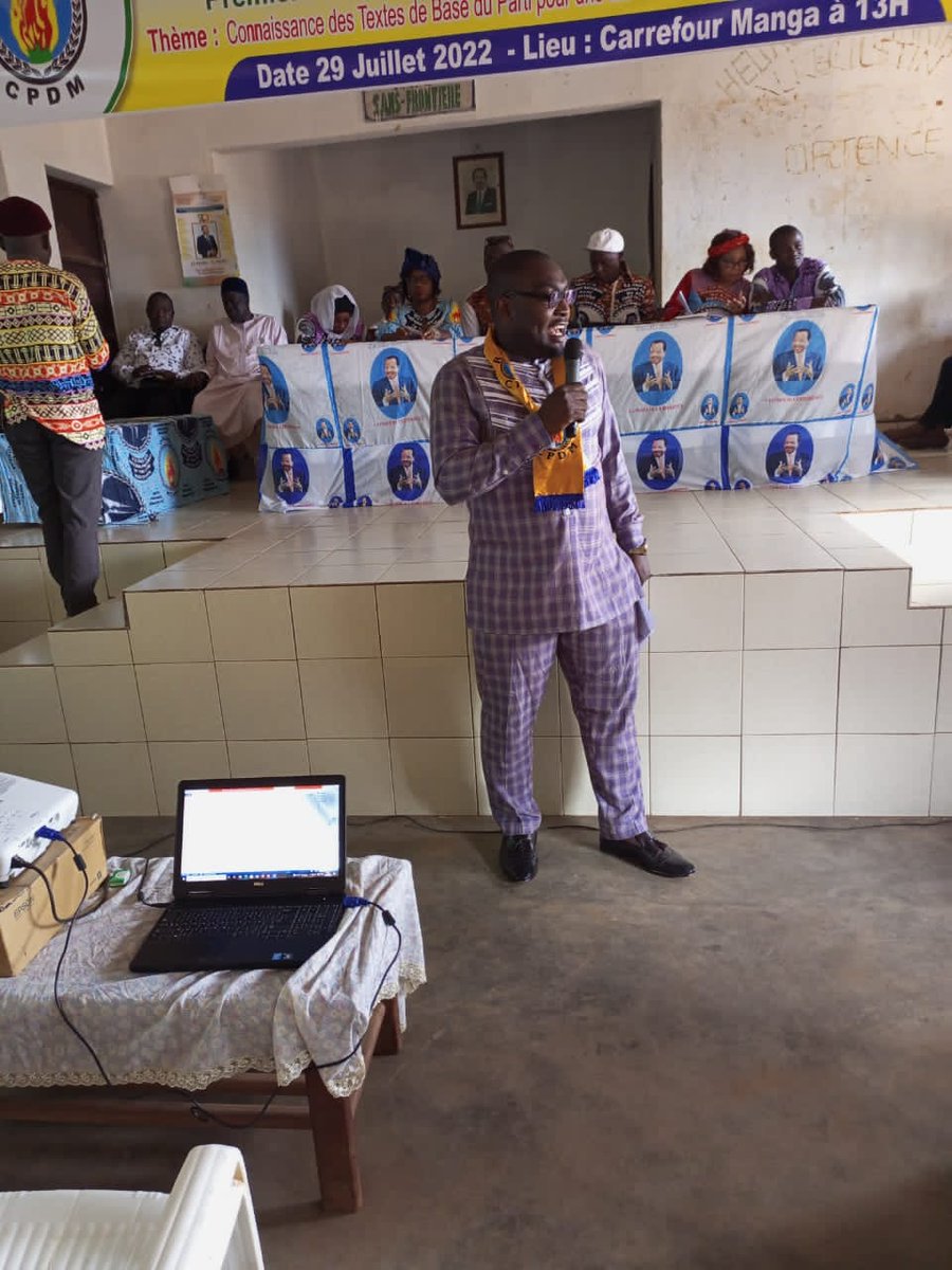 hubert_tiffa's tweet photo. conférence conjointe RDPC,OFRDPC et OJRDPC sous le thème << connaissance des textes de base pour une meilleure gouvernance qu sein de la 4e sous section B>>. Mfoundi II,le 26 juillet 2022. https://t.co/1efJk1wloV
