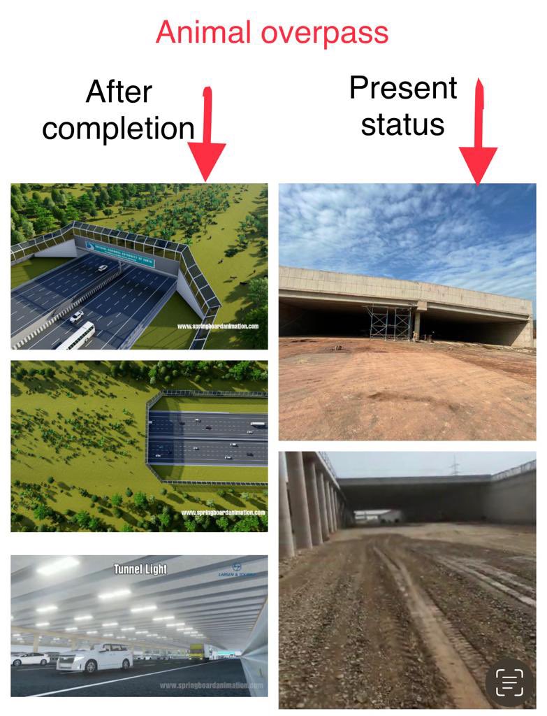 NHAI_Official's tweet photo. @anandmahindra @nitin_gadkari NHAI is committed to implement innovative methods for  environment &amp; wildlife conservation. One example is India’s first under construction animal overpass on Delhi–Mumbai Exp. in Rajasthan that will help to minimize man-animal conflict.   
@PMOIndia 
@nitin_gadkari 
@MORTHIndia https://t.co/wxnPFhOMci