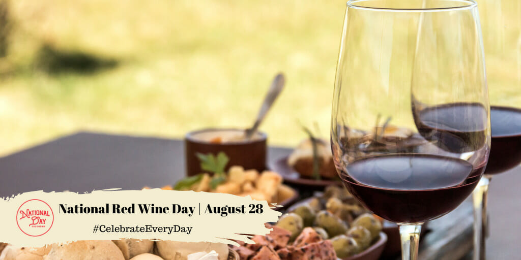 NationalDayCal's tweet photo. Today is the perfect opportunity to break from your weekend routine. #NationalRedWineDay that is. So call up a friend and go out for dinner and a glass of wine. Enjoy!
https://t.co/D1D3Q09Ar1 https://t.co/IE426HVip3