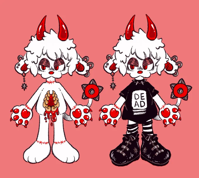 [ALREADY SOLD]an adoptable i recently made ~ I wasn't sure what to name this lil creature dude so i went with "skruggly" and now my brain can't stop thinking about more skrugglys 