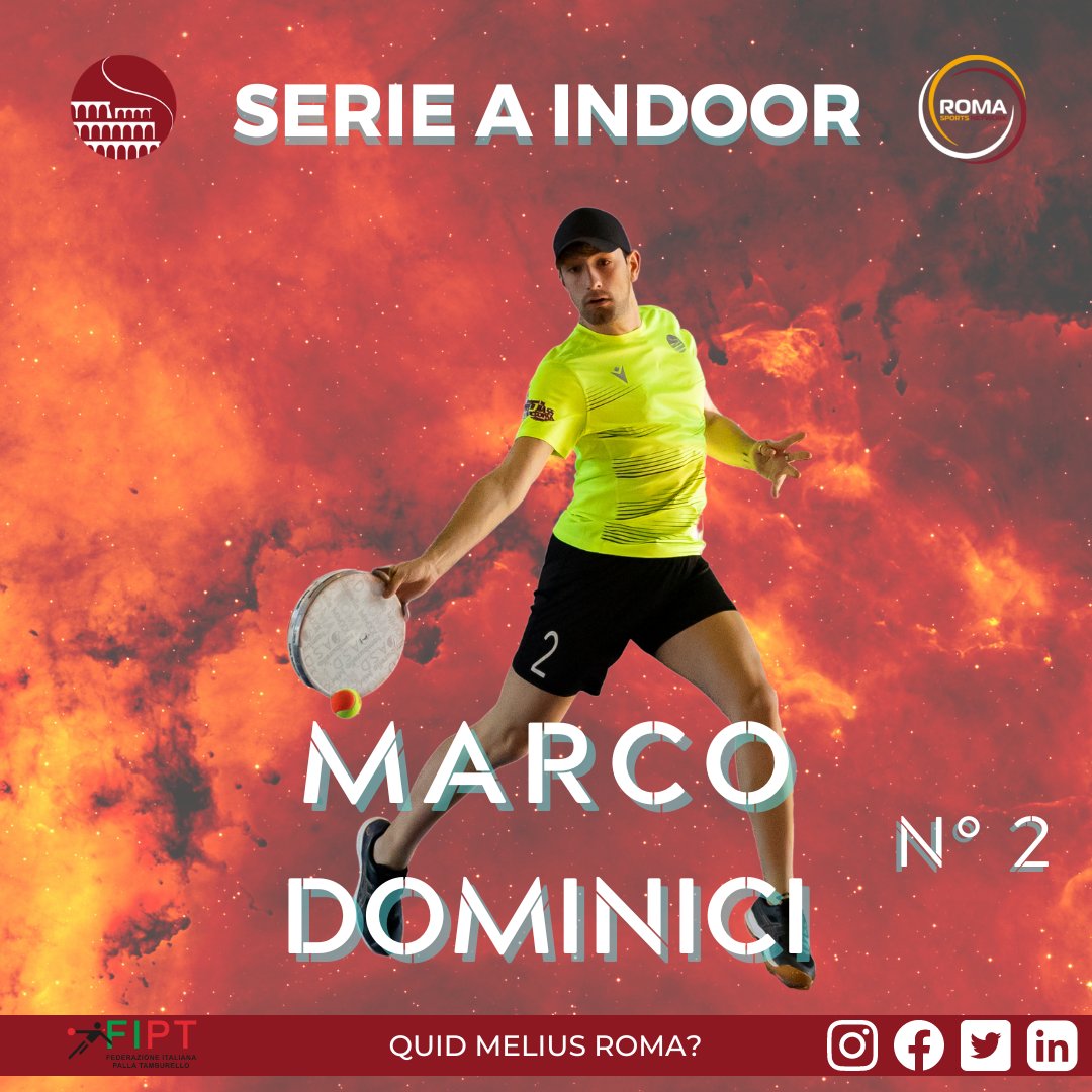 📣 𝑻𝑯𝑬 𝑭𝑳𝑨𝑺𝑯 #2 🚹
La ASD Roma Tamburello MMXX presenta Marco Dominici!
🟡 Seconda partecipazione consecutiva in Serie A Indoor
🏆 Vittoria della Spring League 2022
🏃‍♂️ AGILITÀ
🟠 QUID MELIUS ROMA? 🔴
#romatamburello #SerieA #Indoor #fipt #RomaSportsNetwork #InsiemePerRoma