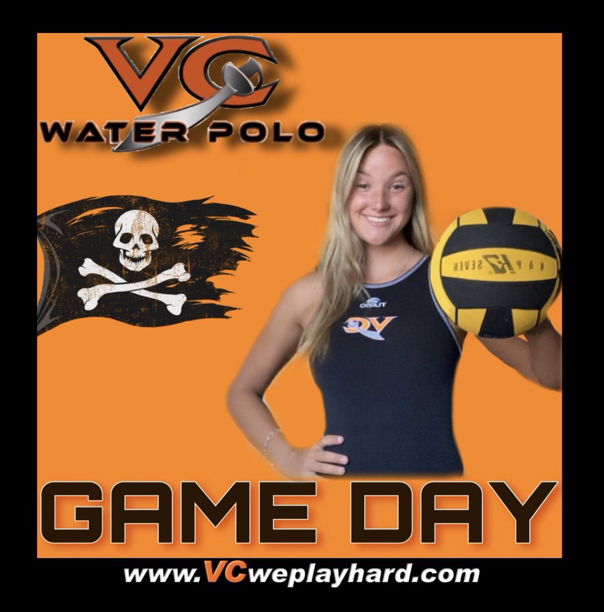 VenturaPirate's tweet photo. It’s about to go down! The ball drops at 11:30 at the Ventura Aquatic Center. The 2022 BC @ventura_college 🏴‍☠️pirates are going to take on the Pirates of the past. Come meet the new team and celebrate a new season! @VCAthletics @TurboUSA @CrownePlaza https://t.co/PCAN1ofmGj