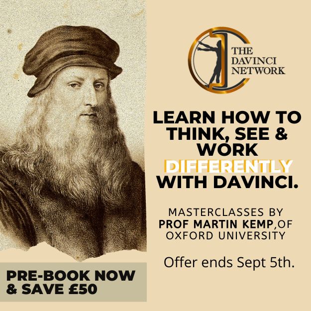 Learn the key skills &amp; perspective's needed for today's complex problem's on our DaVinci Masterclass: davincimasterclass.podia.com/the-davinci-ma…

Understand how he:
🌟 uses metaphors
🌟values systems thinking 
🌟approaches creativity, creation &amp; innovation 
🌟embraces human limitation
🌟+ more..