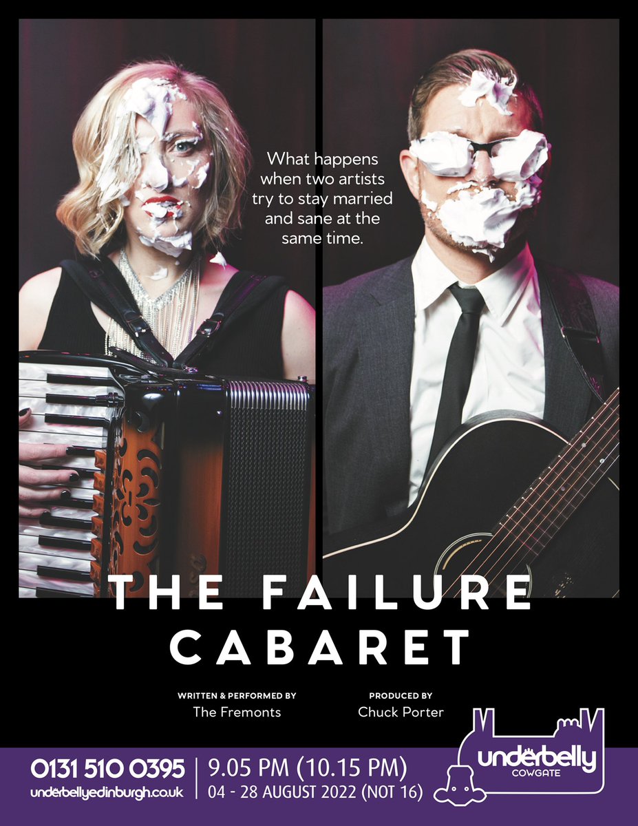 TheFremonts's tweet photo. @fringebiscuit Finish the Fringe off with some failure! Dark-comedy cabaret, all original music, all completely true. https://t.co/bsB9dMh0TN