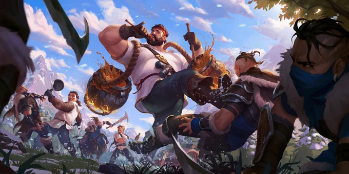 Combat  After his time in the Demacian military, Breshi thought he'd retire and cook at a quiet hamlet tavern. Jax ruined this retirement with a tavern brawl and a particularly bad opinion on hardboiled eggs. Since then, Breshi's embraced a new lot in  1/2 