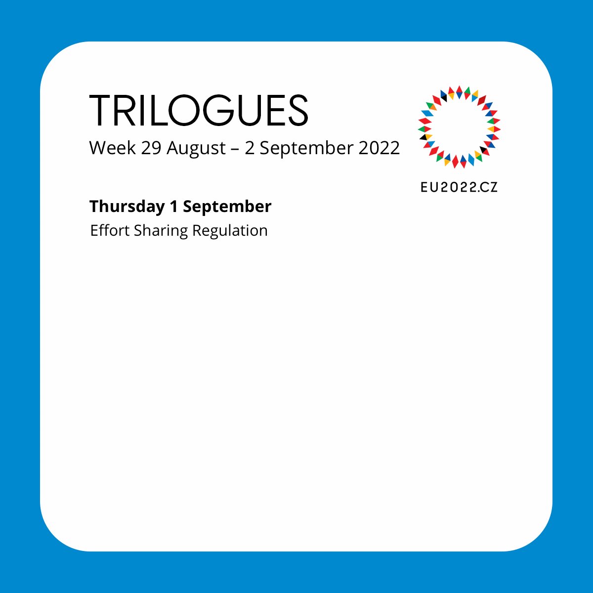 EU2022_CZ's tweet photo. #TRILOGUE | 📆 Next week's trilogues agenda here ⬇️ #EU2022CZ
–––––
#TRIALOG | 📆 Seznam trialogů na příští týden ⬇️ #CZPRES https://t.co/Nrse9LntJx