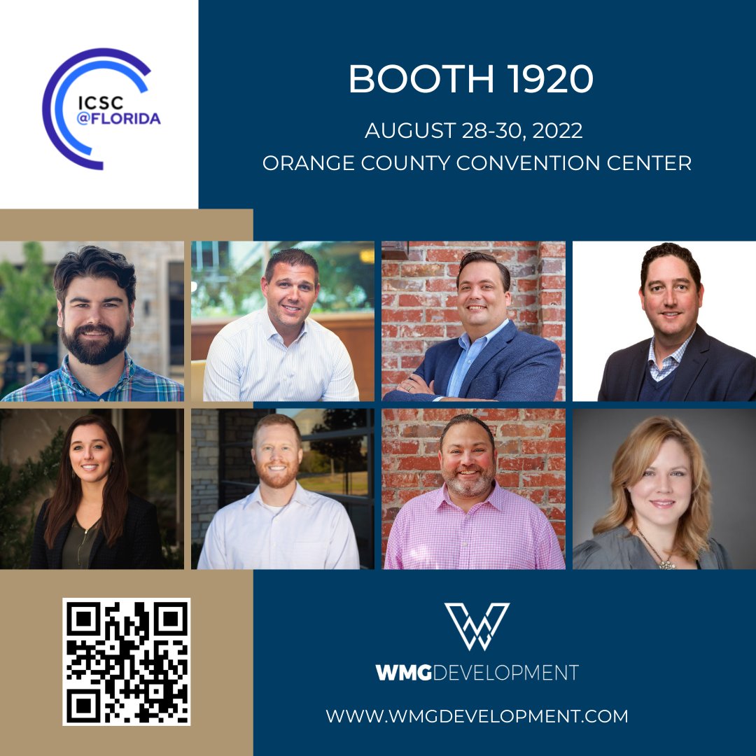 WMGDev's tweet photo. Stop by booth 1920 tomorrow at @ICSC Florida and say hello to our dedicated Development Team and explore how WMG can serve you with industry leading creative solutions!
#ICSC #WMGDevelopment #CRE #Orlando #ICSCFL https://t.co/VZSOCs10Bb